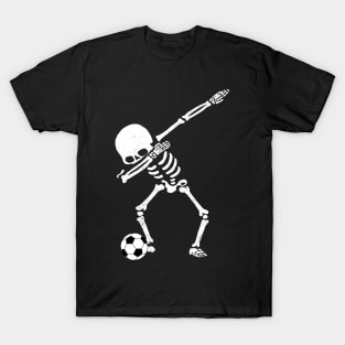 Halloween Dabbing Skeleton Soccer Ball T-Shirt Skeleton Dab T-Shirt